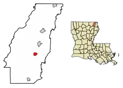 Location of Pioneer in West Carroll Parish, Louisiana.