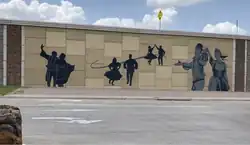 Decoration on the West, TX overpass that serves as a memorial to the Czech culture of the city.