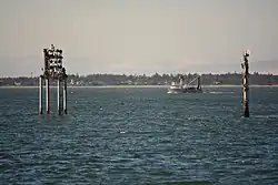 A view of the ocean with a ship