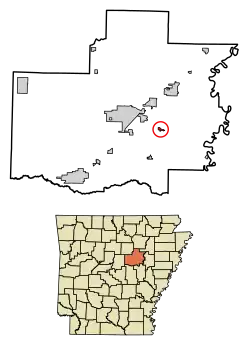 Location of West Point in White County, Arkansas.