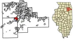 Location of Minooka in Will County, Illinois