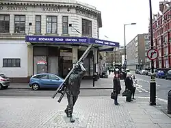 The Window Cleaner, outside Edgware Road tube station, London