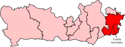 Location of the Windsor constituency in Berkshire after the 2023 boundary review