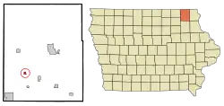 Location of Spillville, Iowa
