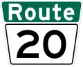Route 20 marker