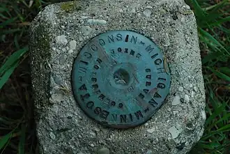 Survey marker in the sanctuary