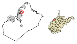 Location of North Hills in Wood County, West Virginia.