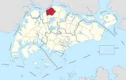 Location of Woodlands in Singapore