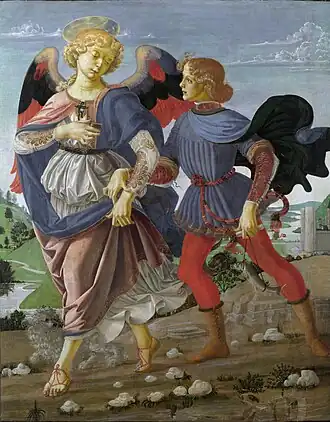 Workshop of Andrea del Verrocchio, Tobias and the Angel ( 1470–1475)