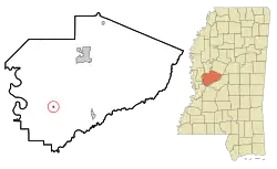 Location of Satartia, Mississippi