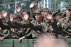Worker-Peasant Red Guards in Pyongyang during the 2013 Day of the Foundation of the Republic.