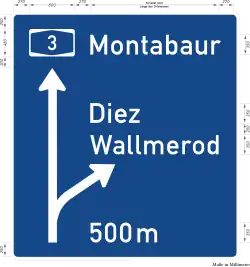 Sign 449 Autobahn reminder exit sign, showing next exit ahead