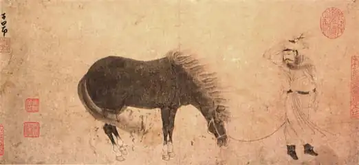 A Man and His Horse in the Wind, by Zhao Mengfu