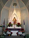 The altar of Zion Lutheran Church in Longtown, Missouri