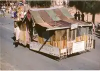 A protest float tin the Bangtail Muster, date unknown