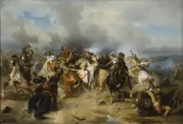 The death of King Gustavus II Adolphus in cavalry melee on 16 November 1632 at the Battle of Lützen