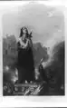 Joan of Arc, after rendering the most signal services to her Prince and people, is suffered to die a martyr in their cause". C.W Wass {another version is 1849 engraving of the third panel from "The Penny Illustrated News" December 1, 1849 Vol 1, Issue 6 .p.&nbsp;45"[224]