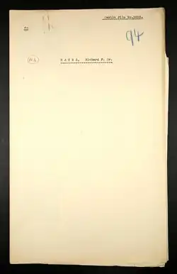 British Army military intelligence file for Dr. Richard F. Hayes